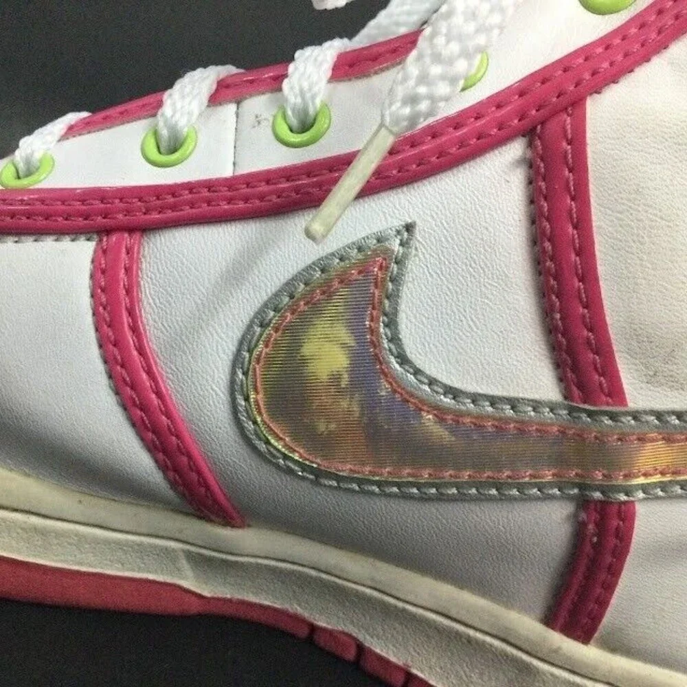 Nike Vandal High GS Strap Lenticular Holo-Youth Sz 5-White Retro Shoe-317038-162